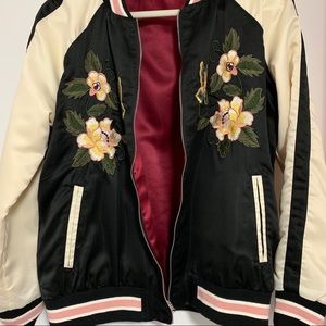 Ellison Reversible Satin Bomber Jacket